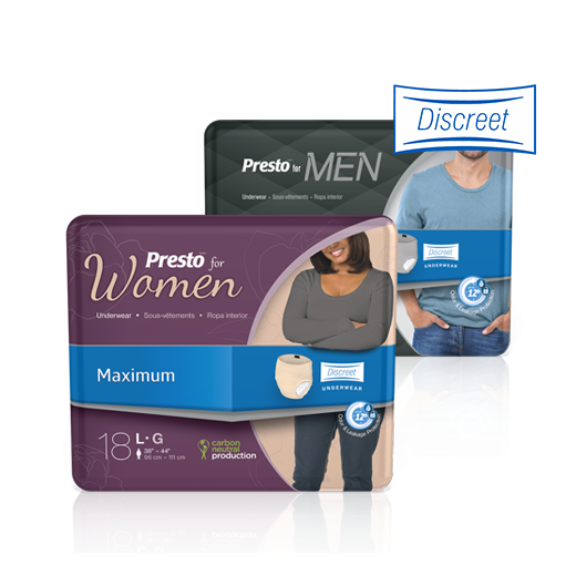 Presto® Maximum Discreet Incontinence Underwear for Women - J&B At